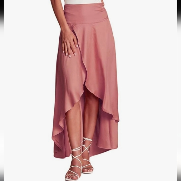 O'Neil Ambrosio Pink High-Low Maxi Skirt High Waist Size Large Lightwaist - Picture 5 of 14
